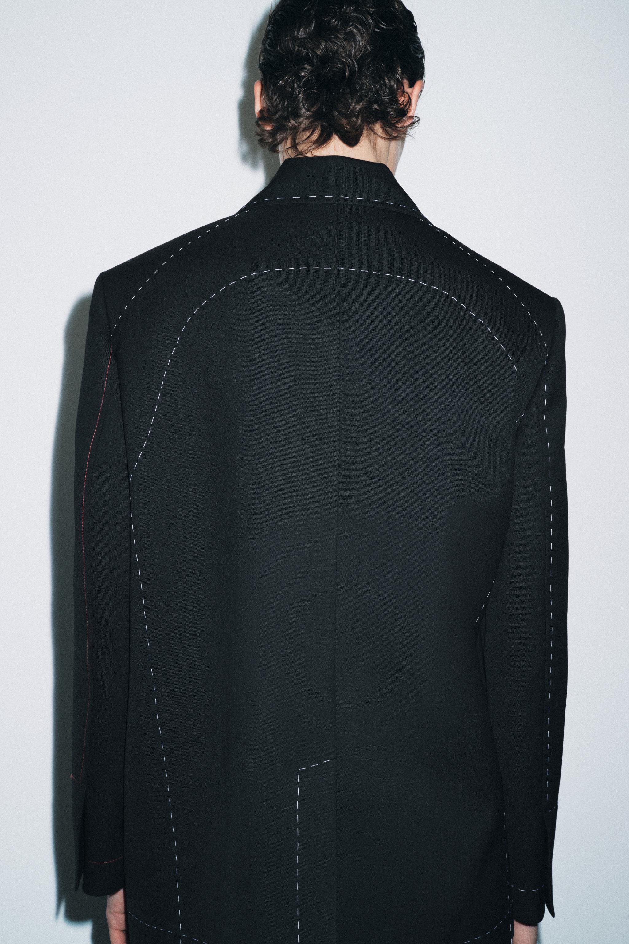 CONTRAST TOPSTITCHING BLAZER ZW COLLECTION LIMITED EDITION